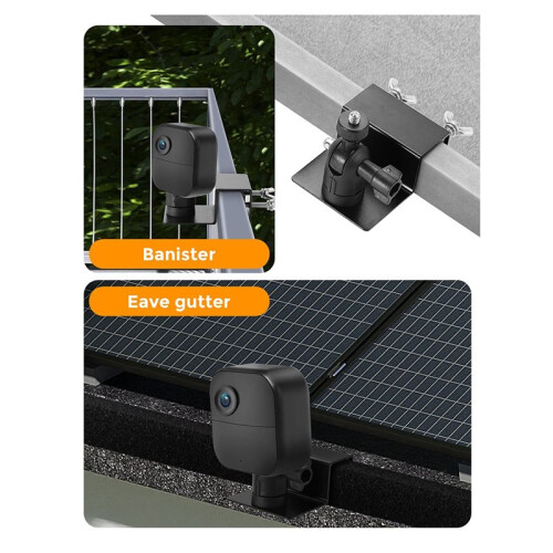 2-Pack Adjustable Gutter Mounts for Solar Panels & Security Cameras,  Aluminum Alloy 2