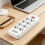 13 in 1 EU Power Strip 2500W Surge Protector with 2M Cable 8 AC Outlets 4 USB Type C Charging Extension Socket 4