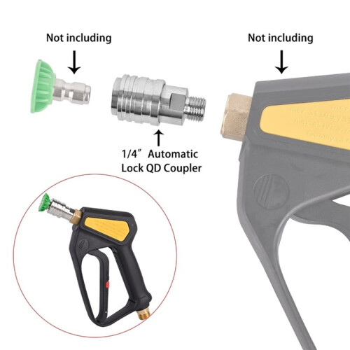 Högtryckstvättadapter, Rostfritt Stål 1/4" QD Koppling för Högtryckssprutor 2