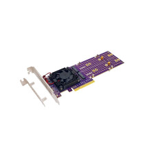 Split-Free ASM2824 4-Quad M.2 NVMe to PCIe 3.0 X8 Expansion Card Adapter, Support 22110/2280/2242 Size M.2 NVMe SSD
