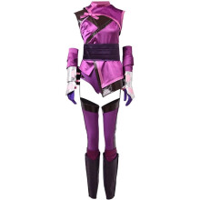 (XL) Damen Mileena inspiriertes violettes Kampf Kleid Carnival Warrior Outfit fuer Erwachsene