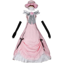 (S) Damen Ciel Phantomhive inspiriertes rosa Lolita Kleid elegantes Anime Outfit Set