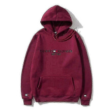(S, Wine Red) Men's Casual Fleece Pullover Hoodie with Long Sleeves