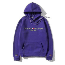 (S, Purple White Label) Men's Casual Fleece Pullover Hoodie with Long Sleeves