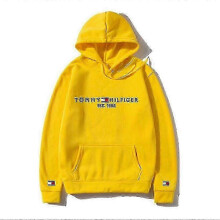 (M, Yellow) Men's Casual Fleece Pullover Hoodie with Long Sleeves