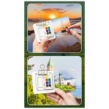 Travel Ready Paint Palette Bundle, Travel Paint Palette Acrylic, Travel Paint Palette with Binder Clips,A