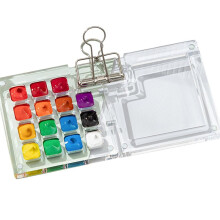Travel Ready Paint Palette Bundle, Travel Paint Palette Acrylic, Travel Paint Palette with Binder Clips,B