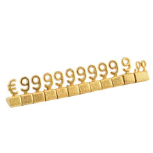 50 Sets 3D Metal Shelves Adjustable Price Square Kit for Shop Display Jewelry Watch Shop Office Display Price Label Gold