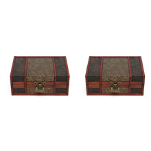 2X Large Decorative Trinket Jewelry Lock Handmade Vintage Wooden Storage Gift Box