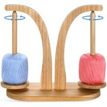 Porte-Fil pour Crocheter - Porte-Boule de Fil en Bois - Porte-Fil Spinner, Cadeau au Crochet pour les Amateurs de Tricot
