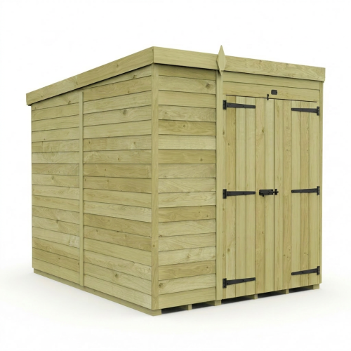6 x 7 Pent Shed Tanalised (Double Door, No Windows) 1