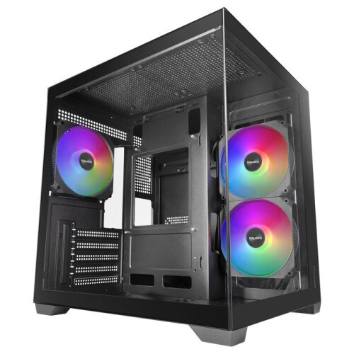 PC-Gehäuse - MARS GAMING - MC-VIEW3 - Micro-ATX - Panoramaglas - 3 ARGB-Lüfter 120 mm