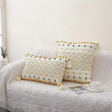 (4545cm/1818inch (pillowcase)) Luxury office cotton bohemian tassel throw pillow, lumbar pillow, headboard pillow, sofa ccomhion, all cotton.