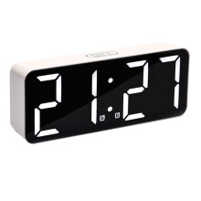 Réveil numérique à luminosité réglable, horloge électronique LED 12/24 heures pour chambre, double alarme avec fonction snooze et affichage de