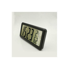 Horloge murale numérique avec fonction SNOOZ, horloge atomique à piles avec affichage de la date et de la température, grand écran numérique