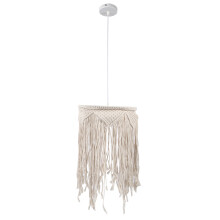 Abat-jour décoratif vintage inspiré d'une horloge tournesol en macramé : suspension bohème faite main en corde de coton, idéale pour une