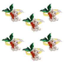 Adorables ronds de serviette pour le dîner de Pâques, motif lapin unique, boucles de serviette, bouquet de feuilles d'eucalyptus artificielles,