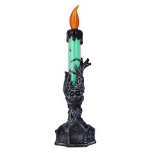 Lumânări fără flacără, cu baterii, cu lumină LED realistă pâlpâitoare, suporturi decorative gotice pentru lumânări, pentru Halloween și