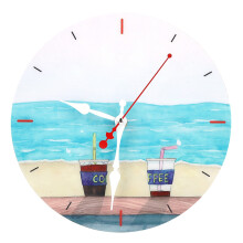 Horloge silencieuse en acrylique (sans tic-tac), superbe design bord de mer, affichage de l'heure facile Ă lire, construction durable, cadeau de