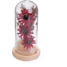 Criador de atmosfera romântica, luminária artificial de girassol em cúpula de vidro, decoração de flor eterna, decoração exclusiva de girassol