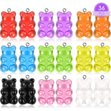 Breloques en résine pour la création de bijoux, pendentifs oursons en résine au design mignon pour les projets de bricolage, accessoires de