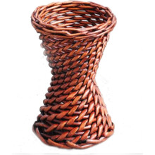 Vase bohème, panier en osier polyvalent pour compositions florales ou décoration intérieure, petit panier marron à la construction durable,