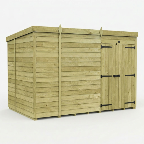 9 x 6 Pent Shed Tanalised (Double Door, No Windows) 1