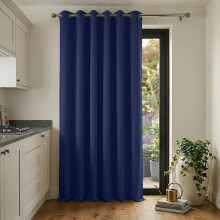 (Navy Ringtop-66"x84") Thermal Blackout Ready Made Curtains Room Divider Door Curtain - Single Panel