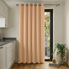(Beige Ringtop-66"x84") Thermal Blackout Ready Made Curtains Room Divider Door Curtain - Single Panel