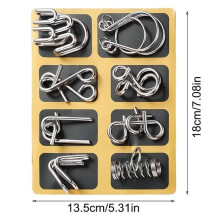 Metalen draadpuzzelset - Uitdagende metalen denkpuzzels, 24 stukjes, hersenkrakers voor volwassenen