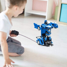 2-in-1 op afstand bestuurbare auto die in een robot verandert - SHOP-STORY - Blauw - Voor kinderen vanaf 3 jaar