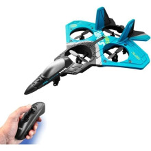 V17 Afstandsbestuurbare Vliegtuig - Klaar om te Vliegen - 2,4 GHz - Zwaartekrachtsensor - 4 Motoren - Blauw