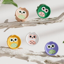 Set of 4 Type F sockets, silicone box, decorative cover/dustproof case, (4 owls)