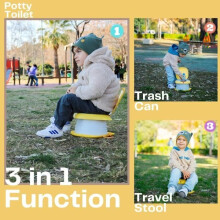 Folding toilet - MARSEE - portable toilet for children - suitable for camping, travel, potty training - yellow