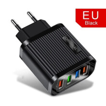 Fast USB 3.0 Charger for Mobile Phones, Adapter for iPhone 14 13 12 Pro MAX Xiaomi Mi Huawei - Black EU[E2]