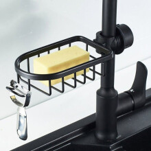 Porta sapone per doccia - RNEMITERY - Non richiede foratura - Nero - Per aste da 20-27 mm - Organizer