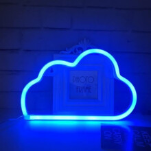 LED Neon Cloud Sign Light Decor, Wall Decor for Christmas, Birthday Party, Children's Room, Wedding Party Decoration (Blue)