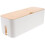 White cable management box, plastic plug organizer, cable storage case, household supplies 1
