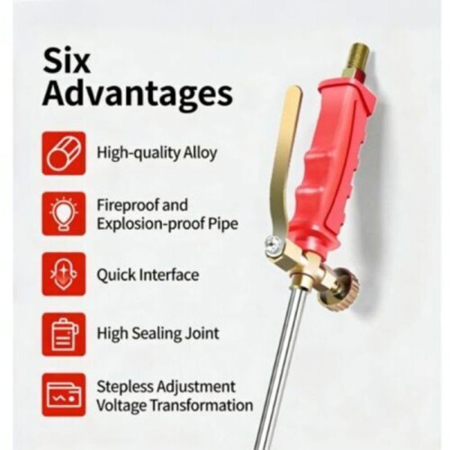 Portable propane weed killer/de-icer sprayer with push-button igniter and 2m hose 1