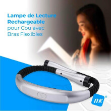 Oplaadbare nekleeslamp met flexibele armen, 3 kleuren ledverlichting, 3 instelbare lichtniveaus, 1000 mAh batterij, perfect voor gebruik