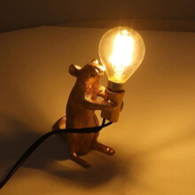 Zerone dierenlamp, zachte verlichting, eenvoudige bediening, realistisch beeld, moderne muislamp van hars voor