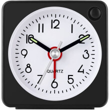 Reiswekker - Klassiek - Zwart - Mini-design - Snooze-functie - Crescendo-alarm