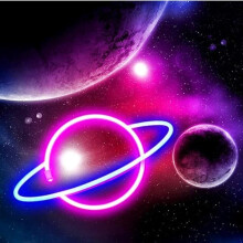 Neon Planet lichtgevende borden, wanddecoratie, neonverlichting, LED neon planet, decoratieve wandlamp