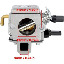 Carburateur voor kettingzaag 034 036 MS340 MS350 MS360 met bougie en filter - Compatibel met C3A-S31A 40-HE-20A 1125-120-0651