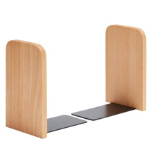 Houten boekensteunen, set van 1 paar, antislip, zwart walnoot, bureauboekenhouder