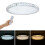 Living And Home 40cm Round Chrome LED Crystal Flush Mount Ceiling Light, 24W Dimmable 3 Color Changing Crystal Ceiling Lamp with Remote Control 3