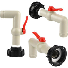 2 stuks 1000L tankkraanadapter S60x6 grove schroefdraad IBC-tankadapter 1" IBC-tankfittingkraan