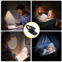 Leeslampjes, 9 USB-aangedreven LED-leeslampjes, clip-on lamp, 360 draaibaar, mini-nachtlampje