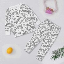 (7-8Years, Unicorn) DIY Graffiti Pajamas Set for Kids, Color Your Own Sleepwear for Boys & Girls