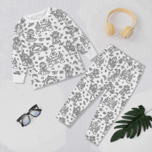 (6-7Years, A Little Princess) DIY Graffiti Pajamas Set for Kids, Color Your Own Sleepwear for Boys & Girls